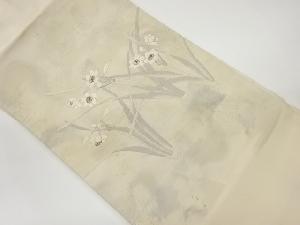 水仙模様織出し名古屋帯